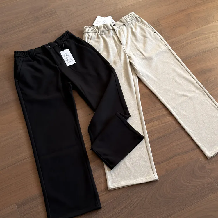 裤子男款秋冬款毛呢加厚男士直筒休闲长裤保暖拉绒免烫显瘦西裤