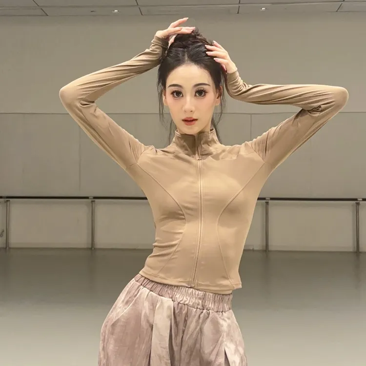舞木木舞服  超显瘦修身拉链瑜伽舞蹈芭蕾运动健身小外套