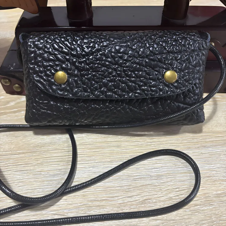 复古头层牛皮手机包单肩斜挂潮流 高品质 休闲黑色时尚百搭女士包
