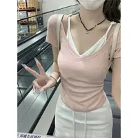 吸汗短袖学院风甜美法式蕾丝T恤夏季针织内搭【C区套装】7176 套装