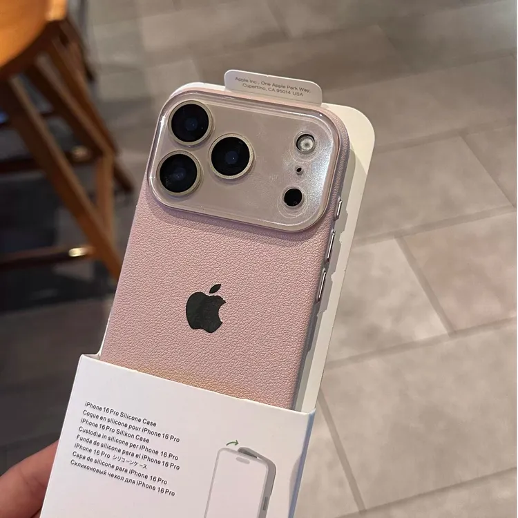 ins风新款荔枝纹硬壳适用苹果17promax手机壳高级感iphone161514 