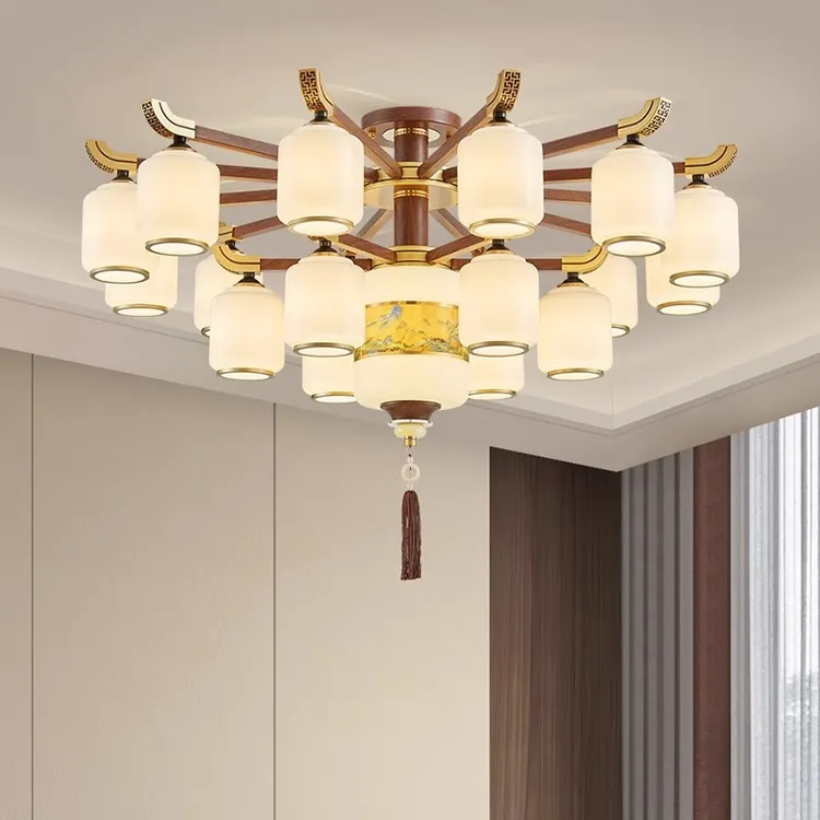 新中式吊灯复古中国风客厅灯禅意大气朝下大厅灯具餐厅灯新款灯具