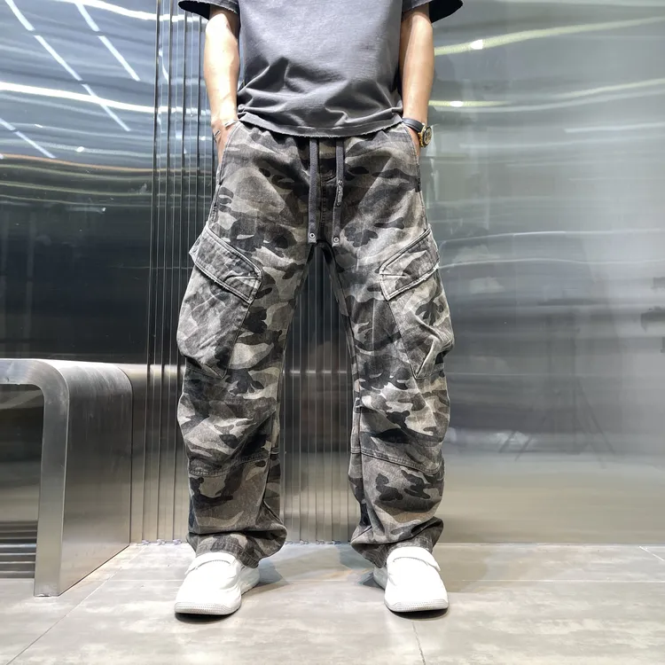 2025秋冬季新款男士工装风长裤迷彩工装裤休闲裤裤子宽松大码百搭