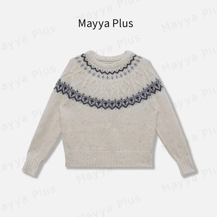 【暖叙】Mayya Plus麦芽定制韩系流光风圆领针织衫百搭上衣32546158