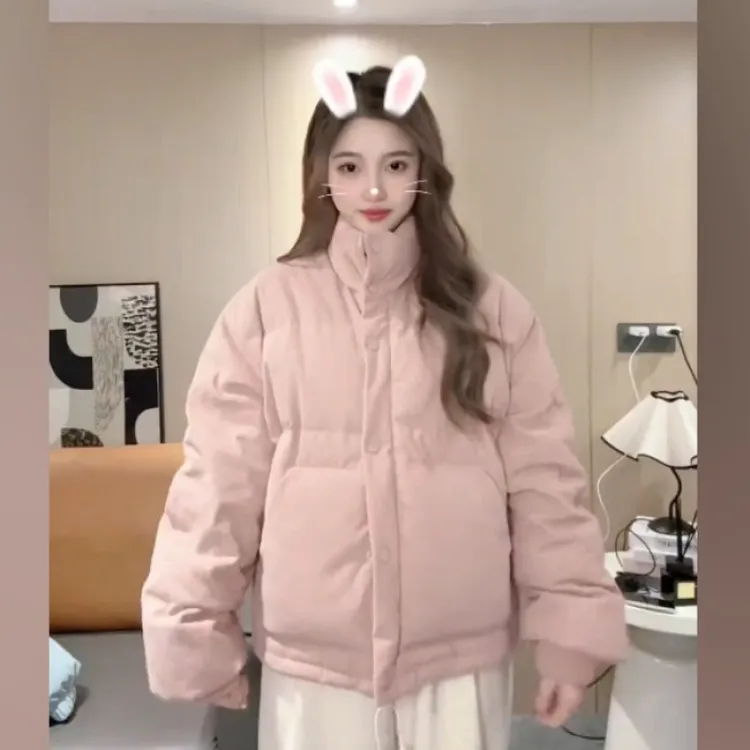 2025灯芯绒小个子简约高领服女冬时尚新款棉衣超好看面包服