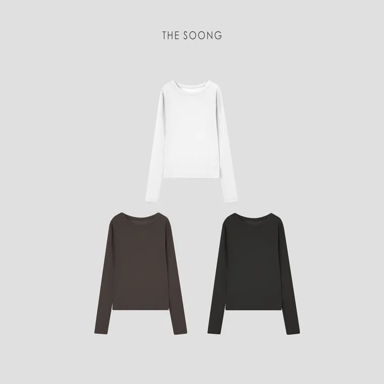 THESOONG|"轻薄防晒"80支强捻棉朦胧感圆领防晒上衣HBTX7293