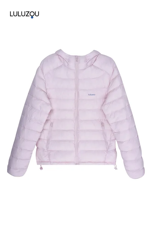 luluzou薄款女排骨户外休闲舒适连帽短款e绒服 09328