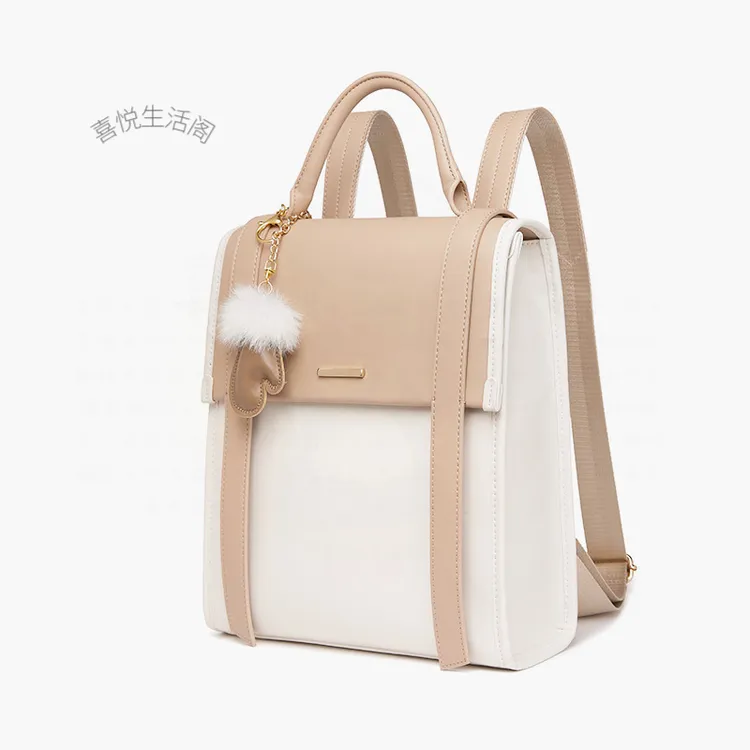 真皮女包2025新款高级感双肩背包都市简约二层牛皮卡其色黑色送挂