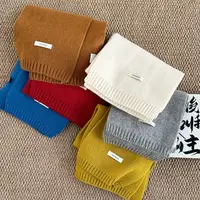 ［家淇定制］澳洲新款韩版百搭时尚纯色保暖护颈围脖全羊毛围巾7117
