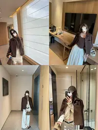 质感休闲复古正肩翻领夹克外套女秋冬