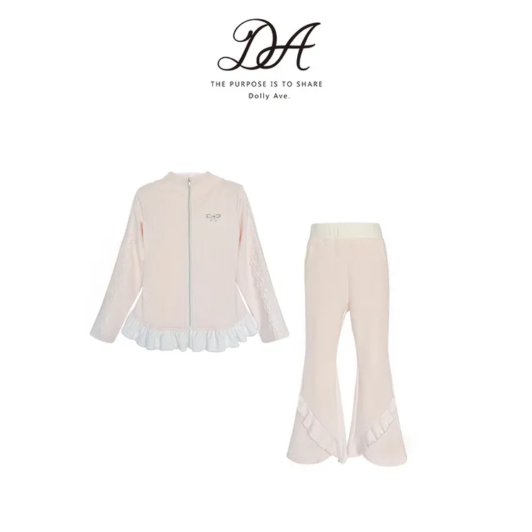 【现货】Dolly Ave 「少女系列」芭蕾系女孩春秋轻奢女童连帽休闲套装