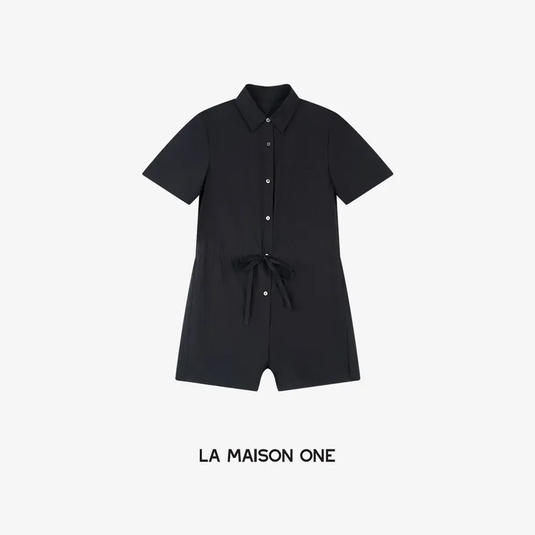 LA MAISON ONE 初一 100棉衬衫潮流简约高街穿搭连体裤L252Q030-1