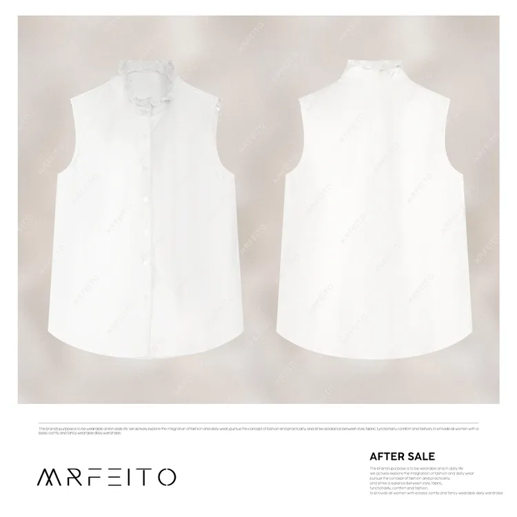 【百搭神器】2025百搭无袖荷叶领女士衬衫H8C01D31007