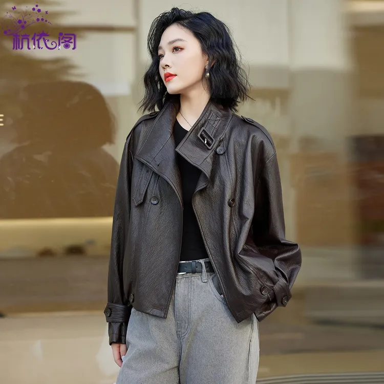 小皮衣外套女短款2025秋季新款小个子立领气质酷飒风复古PU皮夹克