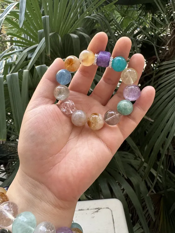 多宝原创diy水晶手串卡13-15mm