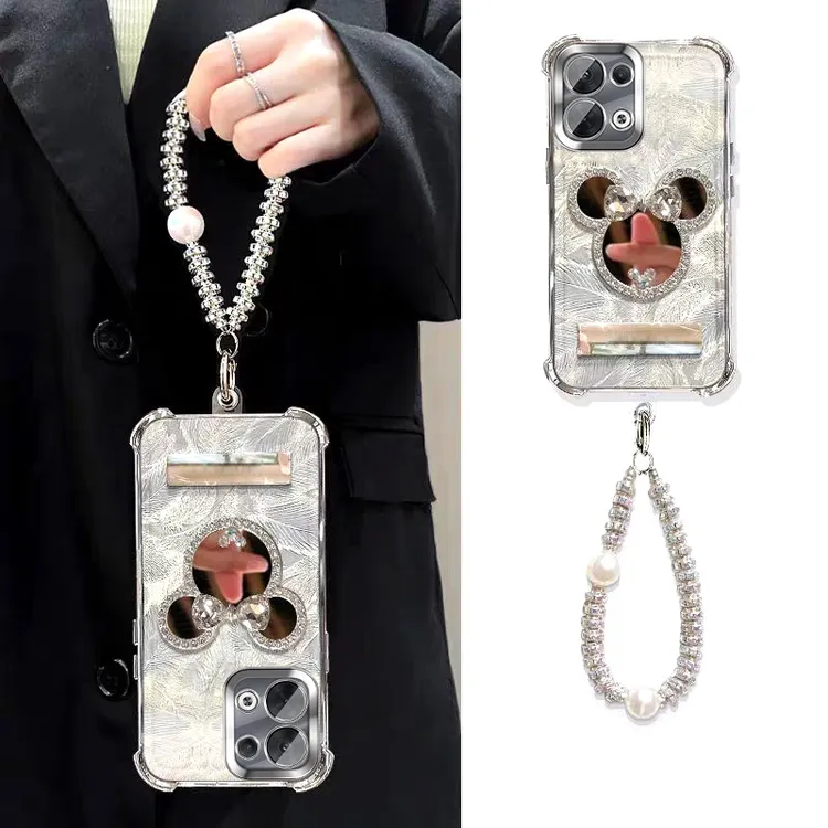 公主风适用oppoa6手机壳轻奢镜子A6四角防摔带镜头膜女款支架透明