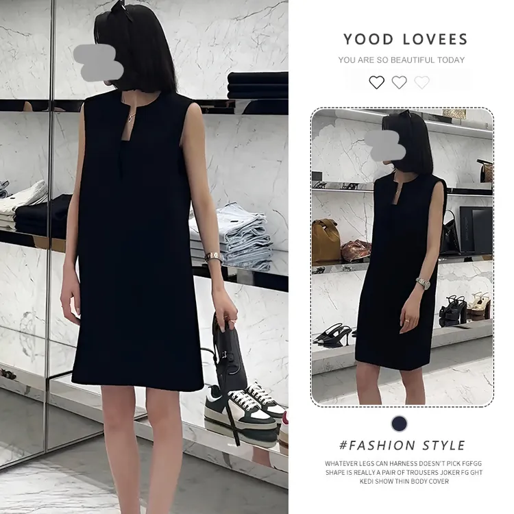 气场强大法式气质高冷御姐风高端精致无袖连衣裙2025新款夏季女装