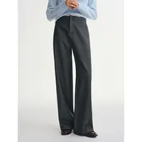 独束大码女装【职场进阶】立体剪裁微阔腿高腰显瘦直筒裤25DS84473