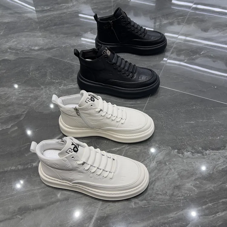 头层牛皮男士时尚保暖加绒休闲运动鞋中邦潮鞋