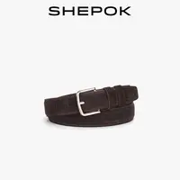 SHEPOK简约复古真皮腰带个性时尚皮带轻奢高级感百搭时髦饰品秋冬