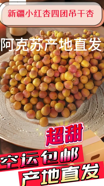 新疆阿克苏四团树上干杏新鲜应季软糯肉厚香甜多汁孕妇水果