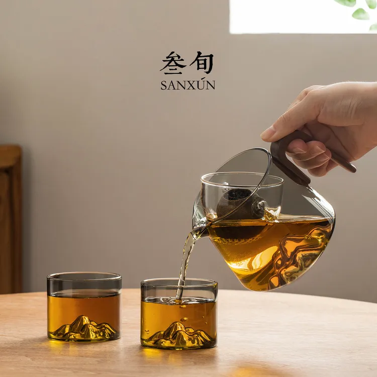 叁旬远山转转玻璃泡茶壶小青柑专用公道杯茶水分离懒人泡茶神器