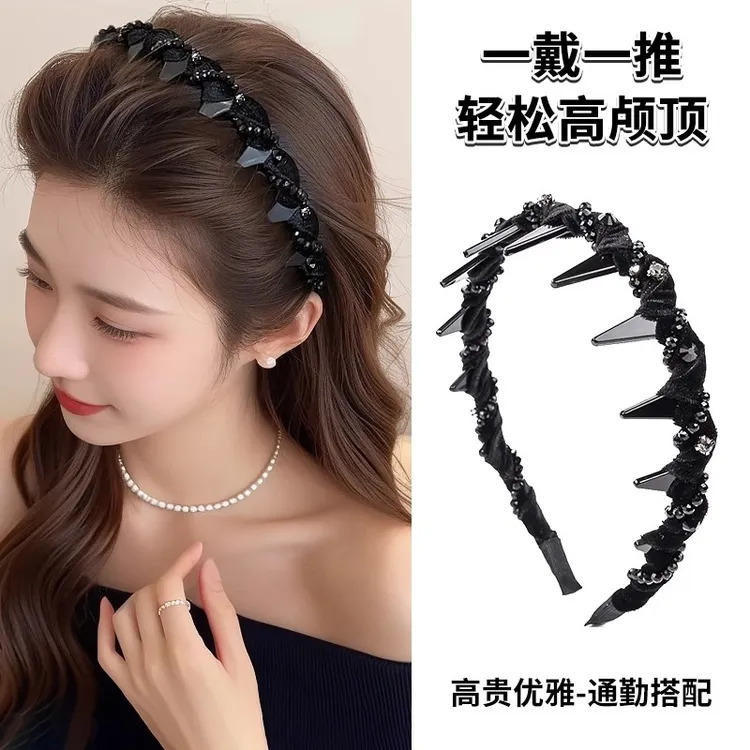 路易斯巴黎王妃发箍女款2025新款高颅顶头箍带齿波浪洗脸发卡头饰