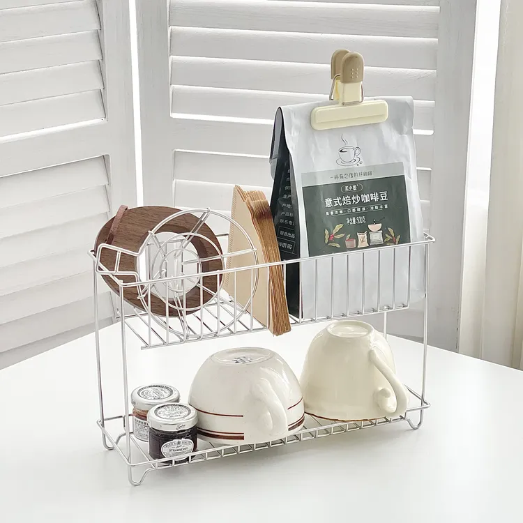 嘉点304不锈钢调料品置物架厨房盐罐调味盒醋瓶多功能台面收纳架