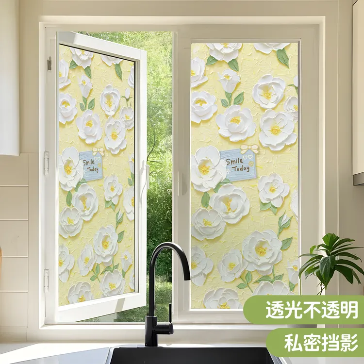 蓝瑞防窥膜玻璃贴窗户贴纸卫生间浴室厕所透光不透明防走光磨砂膜