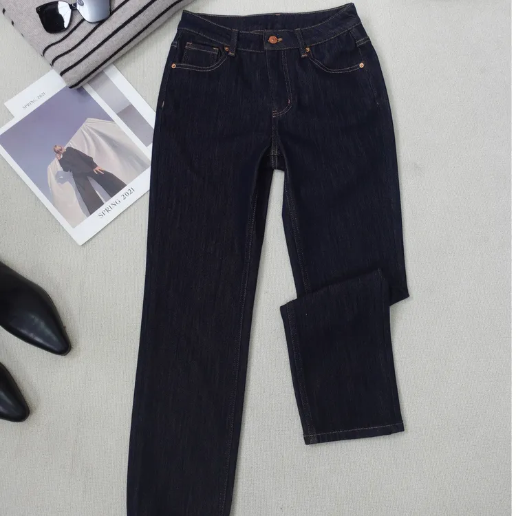 九分裤水洗牛仔裤四面弹力小脚裤秋季冬款加绒时尚休闲裤韩版加厚