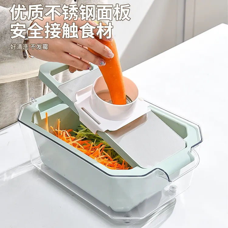 拉萨发货西藏包邮不锈钢切菜器双层沥水篮组合套装切片切丝神器