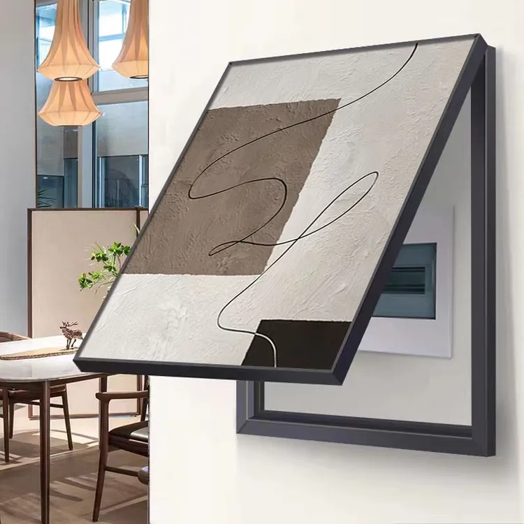 简约电表箱装饰画液压杆设计遮挡入户客厅餐厅电闸开关盒挂画