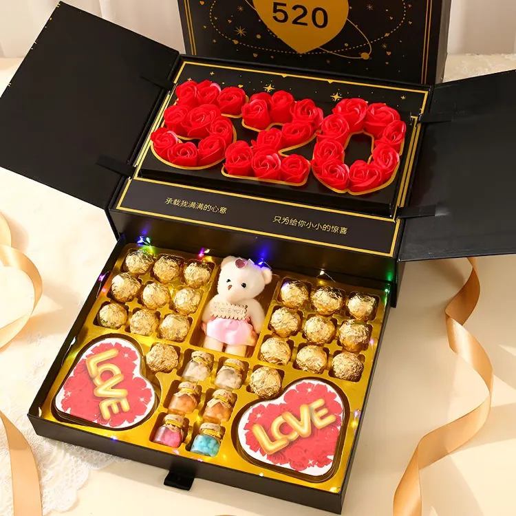 七夕情人节礼物送女朋友生日礼物礼盒巧克力礼盒套装爱意满满表白