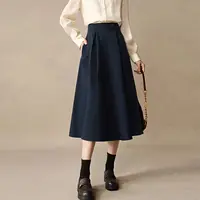 大摆垂坠感半身裙女春秋新款高腰遮跨伞裙小个子显瘦a字西装裙子