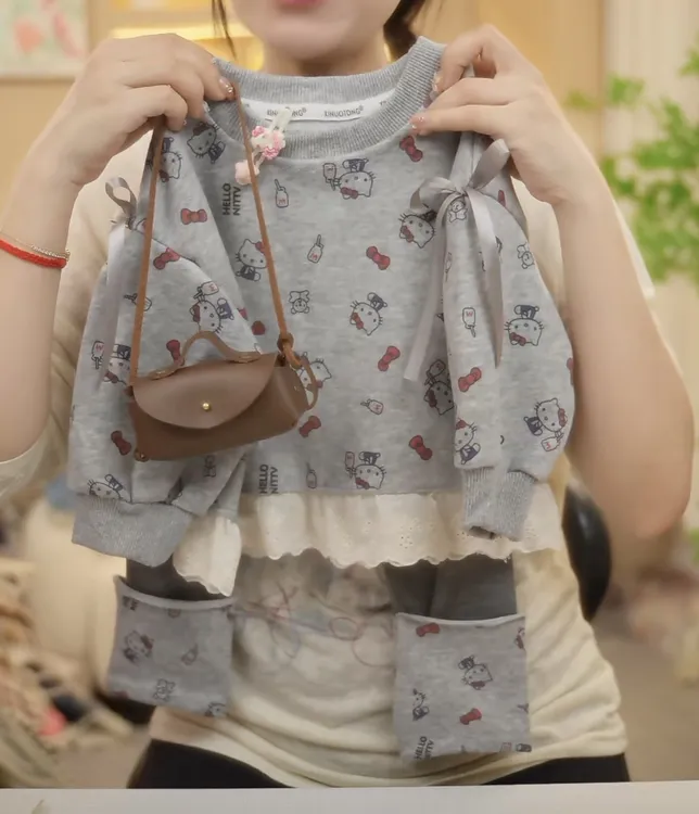 2025秋季新款女童休闲儿童长袖时髦时尚韩版百搭kt套装