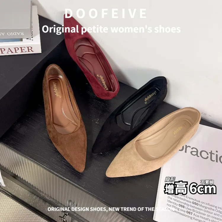 朵菲雯DOOFEIVE~尖头低跟秋季春季浅口单鞋女细跟时尚高跟不累脚