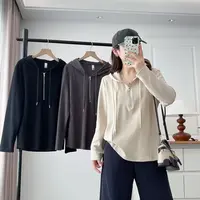连帽卫衣大码时尚200斤胖mm小个子穿搭韩版简约半拉链上衣2556-2