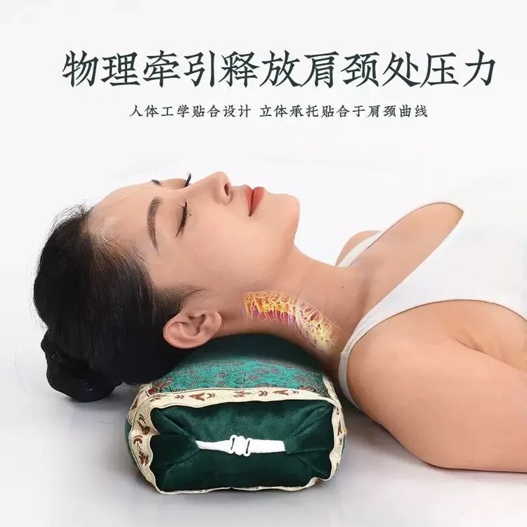 电加热艾草宫廷枕定制天鹅绒热敷枕护颈方形枕单人艾灸热敷艾仁医