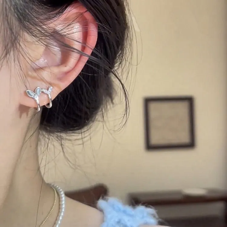 合金耳饰 法式精致小巧双鱼尾耳环气质甜美高级感百搭洋气耳钉耳