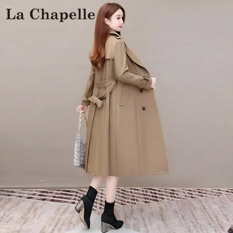拉夏贝尔品牌高贵风衣外套女士2025新款爆款高级感时尚中长款大衣
