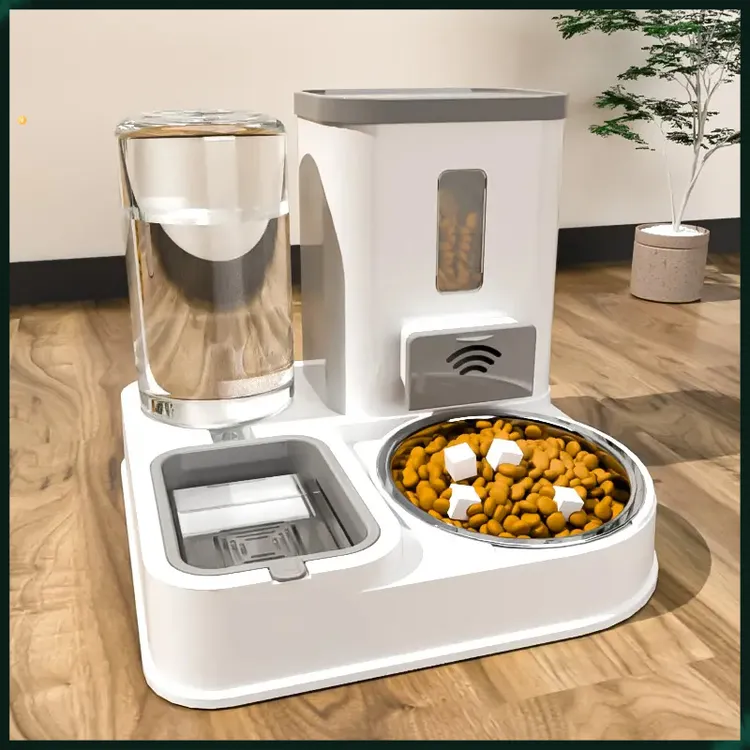 猫咪自动饮水器喂食一体宠物碗猫狗通用猫碗水碗一体狗碗猫咪用品