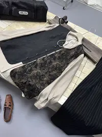 【麦叶】原创设计师款新中式个性时尚拼接款提花马甲通勤街头风