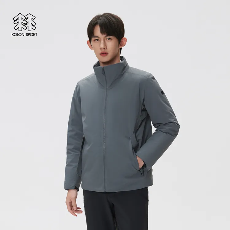 KOLON SPORT可隆羽绒衣防水透湿防风男士轻量热压立领羽绒夹克