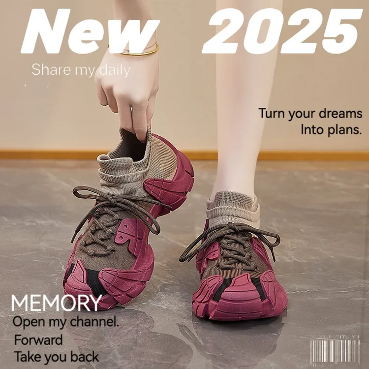 【外贸原单】日系夏季新款飞织鞋 运动鞋透气增高气垫减震跑步鞋