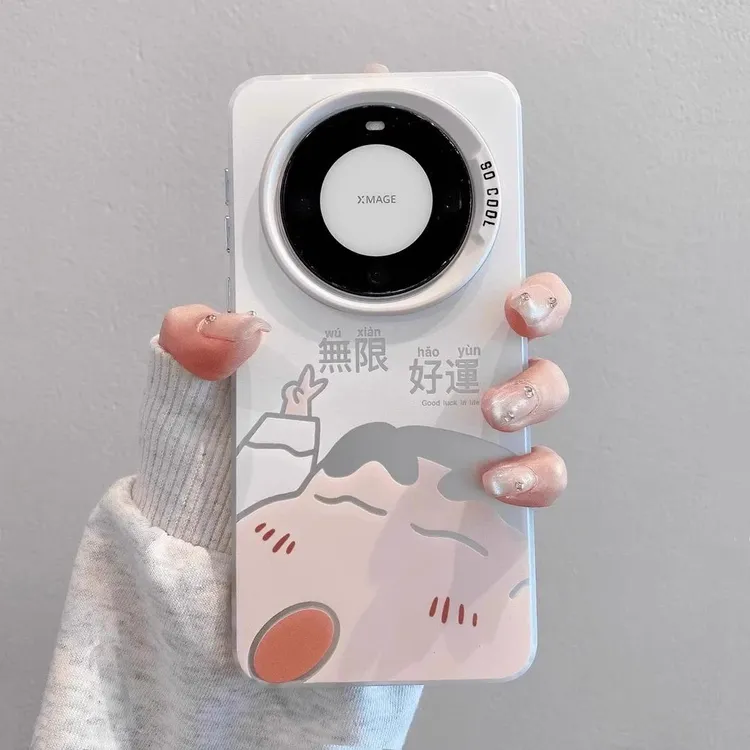 无限好运适用华为mate80pro手机壳彩绘新款mate70比耶蜡笔小新60