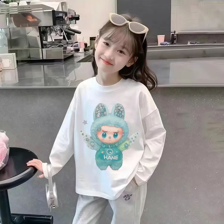 儿童秋季长袖体恤2025新款女童秋款T恤女孩宽松休闲上衣洋气韩版t