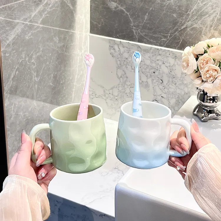 创意漱口杯渐变色高颜值家用刷牙杯子情侣牙缸洗漱杯儿童牙杯一对