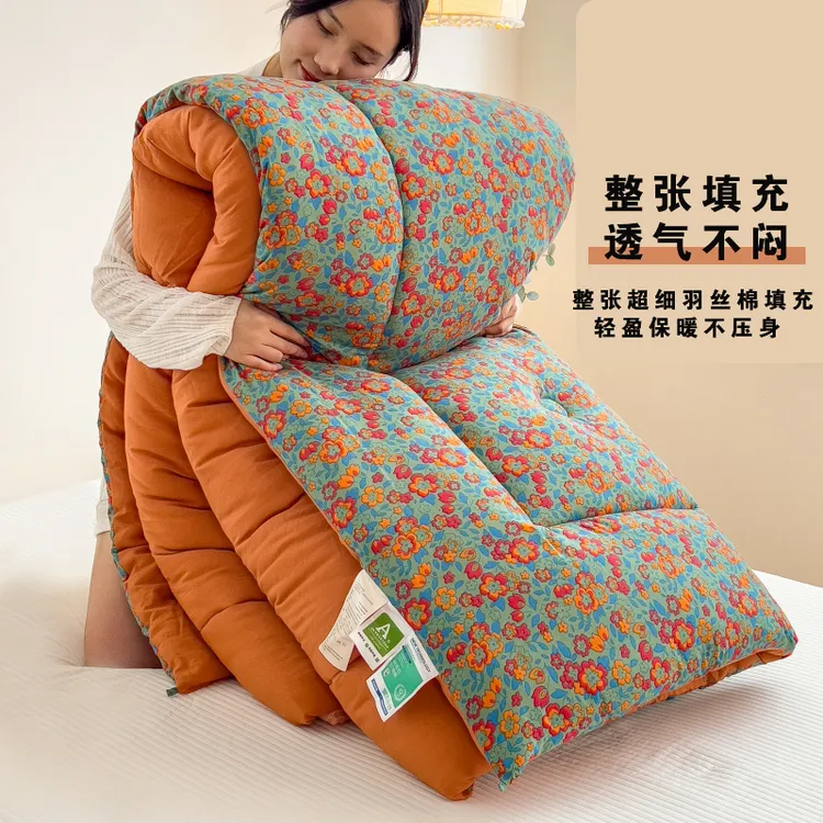 被子2025新款A+软糯亲肤双层纱春秋被冬被家用保暖被单双人被芯