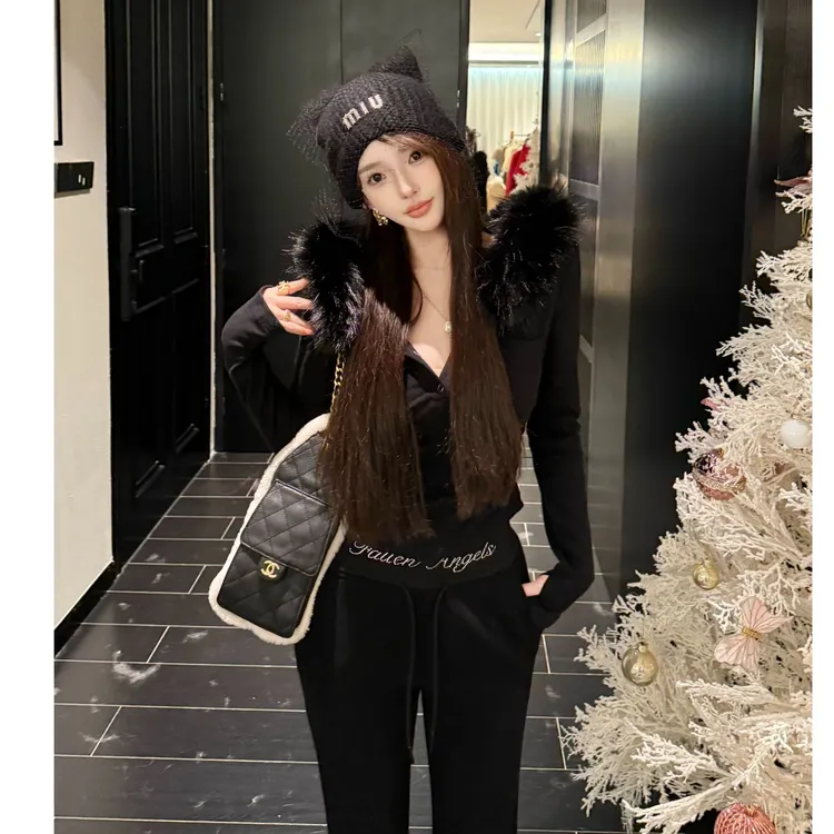 GUIDI GUDI【天涯海角】秋冬休闲氛围感两件套套装/黄加蓝