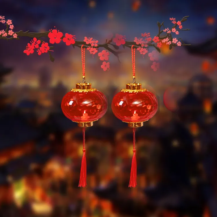 新年新款灯笼新款耐用手提喜庆发光中国风小灯笼挂件水晶灯笼